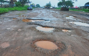 A photo of the deplorable road