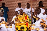 Otumfuo sitting in state at the Hardy Park in Memphis