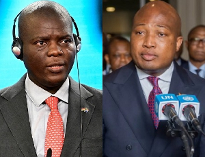 Lamola (L) has refuted claims by Ablakwa (R) that 15 Ghanaians are critically injured Lamola (L) has refuted claims by Ablakwa (R) that 15 Ghanaians are critically injured