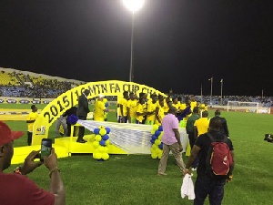 Bechem United celebrating their win over Okwawu United in the FA Cup final
