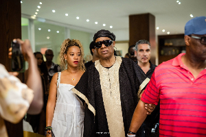 Stevie Wonder and his family are in Ghana