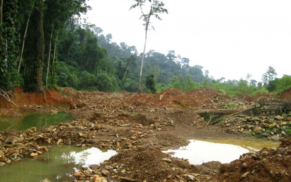 File photo of an abandoned galamsey site
