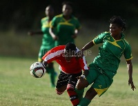 A scene from a league match between Fabulous Ladies and Ampem Darkoa Ladies