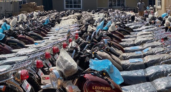 420 motorbikes have been donated to some NPP coordinators ahead of the December 7 polls