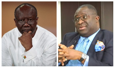 Ken Ofori Atta (L) and Former Member of Parliament (MP) for the Subin , Eugene Boakye Antwi (R)