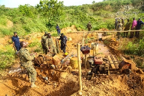 Some security personnel at galamsey site