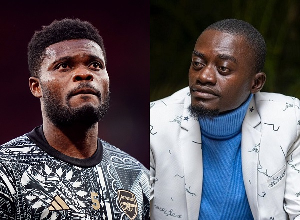 LilWin (R) has bemoaned Partey's (L) rape case prior to his movie premiere