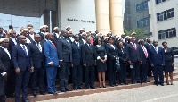 The Chief Justice, Attorney General with the 38 newly enrolled lawyers