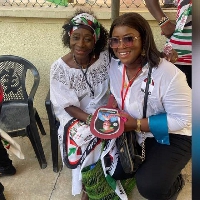 Dorcas Naa Korklu Afotey with the late Sherry Ayittey