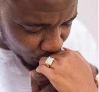Dumelo's wife, Gifty Mawunya's beautiful engagement ring