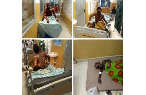 Mr. Alhassan and his family at the hospital