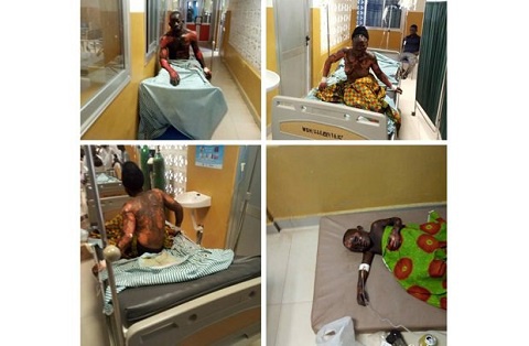 Mr. Alhassan and his family at the hospital