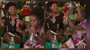 A photo of Adobea with the drink that sparked the backlash
