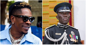 Shatta Wale (L) and former IGP George Akuffo Dampare (R)