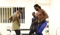 Adebayor showing off his 'Al Qaeda' dancing skills