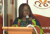 Deputy Executive Director of CLGA, Gladys Tetteh addressing the media