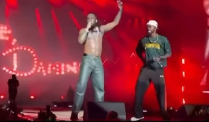 Black Sherif captured on stage with Burna Boy