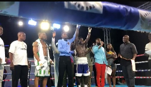From L to R: Sulaimon Olagbade in white and green short while Kofi Dani is in blue and white short