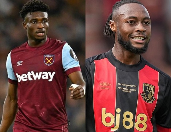 L-R: Mohammed Kudus and Antoine Semenyo