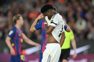 Vinicius Junior reacts as Barcelona beat rivals in La Liga