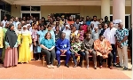 Residents of Zinye in a group picture with some health practitioners