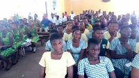 File photo: Senior High School students gathered in an assembly hall