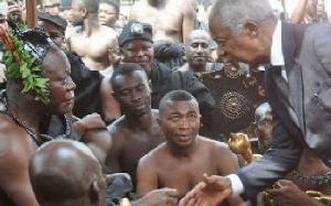 Asantehene Otumfuo Osei Tutu II and the late Kofi Annan