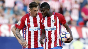 Thomas Partey was part of the four-man midfield that featured in the team's 3-0 win over Alaves