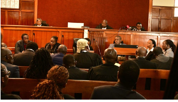 A court session during the ruling of 2023 Finance Bill at the Milimani Law Court in Nairobi, Kenya.