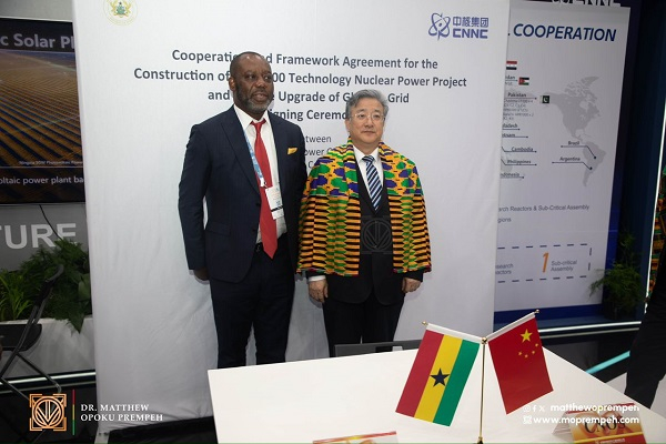 Energy Minister, Dr. Matthew Opoku Prempeh and President of CNNC, Mr. Yu Jianfeng