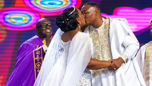 Apostle Rita and Rev Sam Korankye Ankrah renew their marriage vows at their 40th anniversary