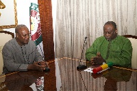 Ekwow Spio-Garbrah(right) with former President John Mahama