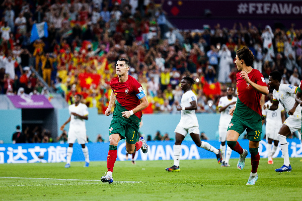 Ronaldo celebrating his goal against Ghana