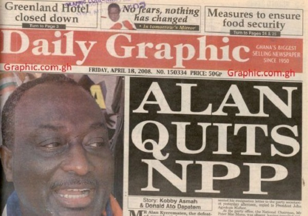 This is why Alan resigned from NPP to contest presidency as an