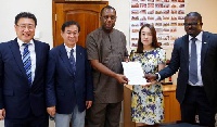 Matthew Opoku Prempeh (middle), Education Minister with delegates of Korea Eximbank