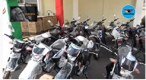 GIZ donates motorbikes and starter-set to Ghana Police