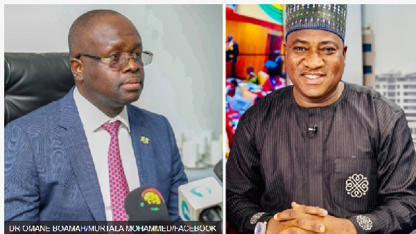 L - Dr Omane Boamah (Defence minister) R - DR Ibrahim Murtala Mohammed (Environment minister)