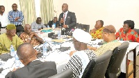 CEO of the NPA, Alhassan Tampuli addressing members of the Council of State