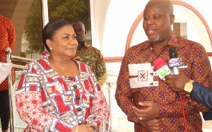 First Lady Rebecca Akufo-Addo (l) and Kwame Sefa Kayi (l)