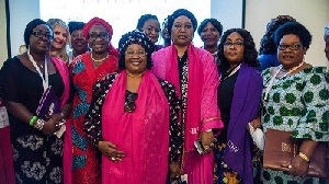Her Excellency Dr. Joyce Banda with organizers and participants of the forum in Dubai
