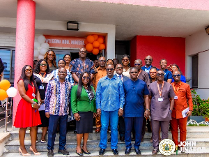 Minister of Energy, John Abdulai Jinapor in a group photo with
