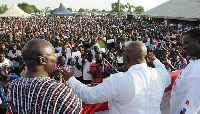 Nana  Akufo-Addo and Dr Bawumia addressing party supporters