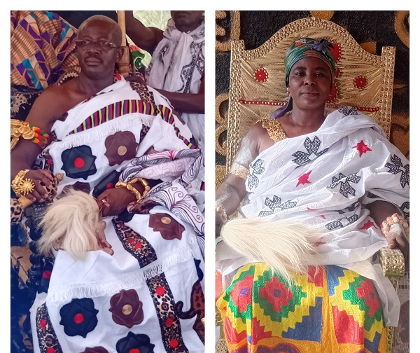 Daasebre Akuamoah Boateng III and Ohemaa Akosua Asantewaa in a photo collage