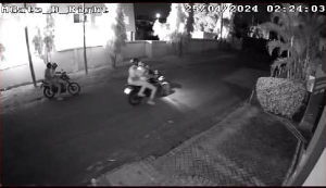 CCTV Image Of Four CMG Arsonists Making Their Getaway On Two Motorbikes