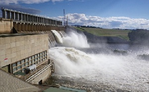 Spill gates of a dam opened