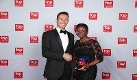 Officials of Pernod Ricard picking up the Top Employer Award in Sub-Saharan Africa