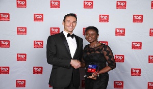 Officials of Pernod Ricard picking up the Top Employer Award in Sub-Saharan Africa