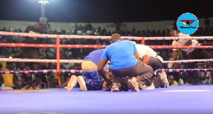 A blow from his opponent landed him unconscious for some minutes