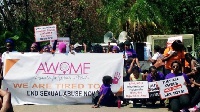 Members of the Association for Women in Media protest against rising incidents of sexual violence