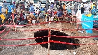 The gully on the CBD road of Kumasi